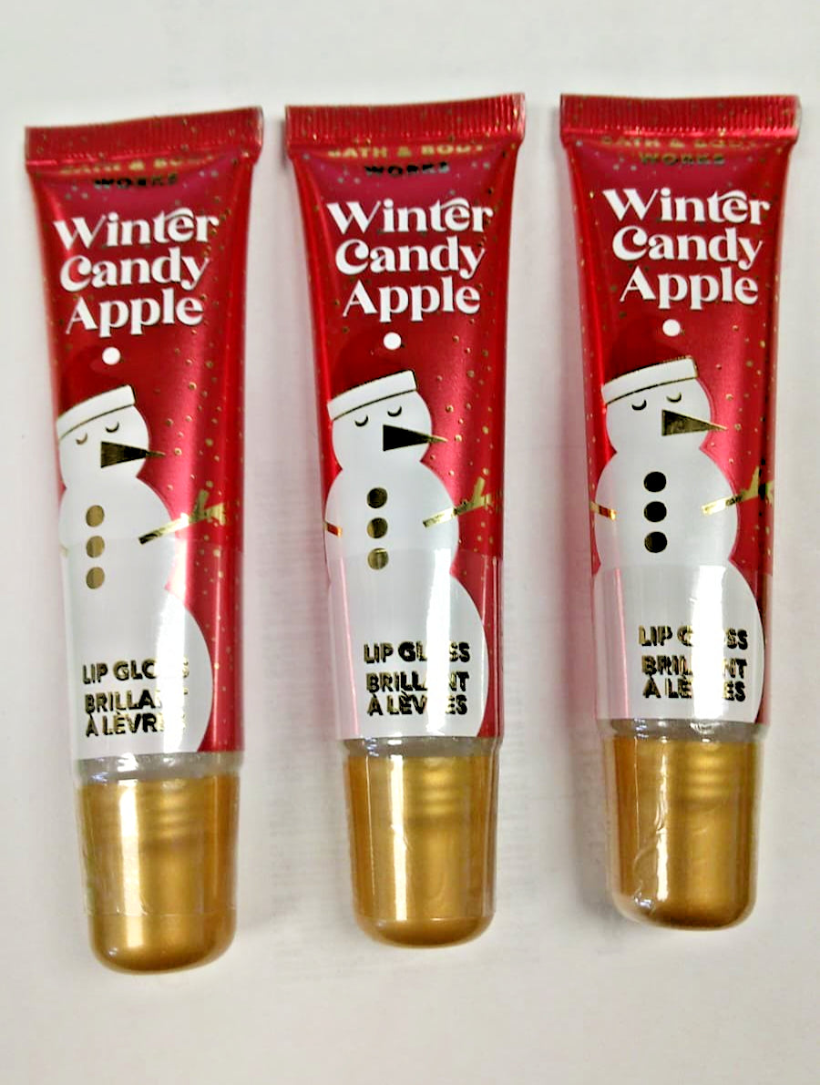 3 PACK - Bath and Body Works Winter Candy Apple Lip Gloss