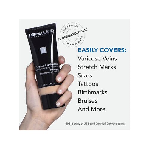 Dermablend Leg and Body Makeup Foundation with SPF 25, LIGHT BEIGE 35c , 3.4 Fl. Oz. NEW