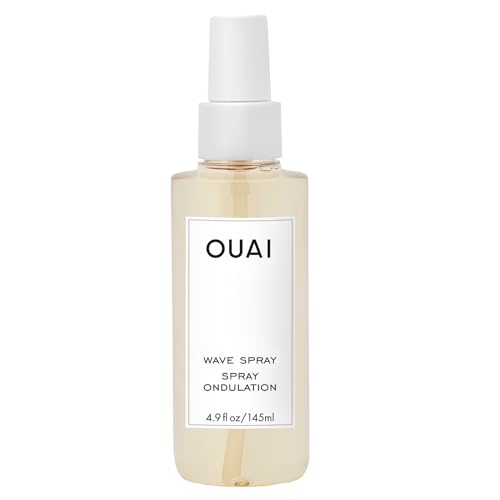 OUAI Wave Spray - Coconut Oil & Rice Protein Texture Mist for Voluminous Beach Waves with Shine - 4.9 fl oz