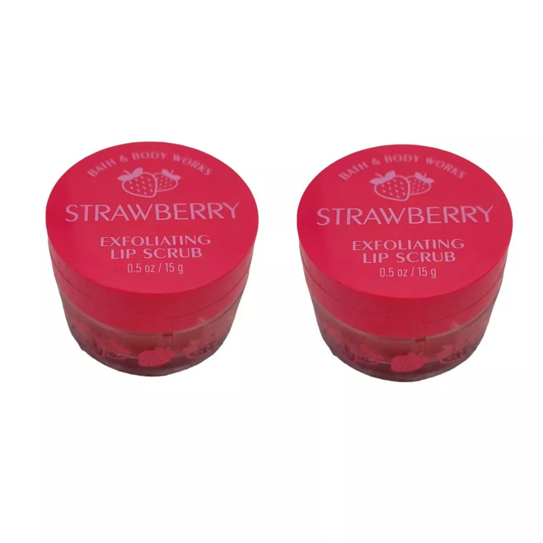 Bath & Body Works Exfoliating Lip Scrub Strawberry 0.5 oz Pack of 2