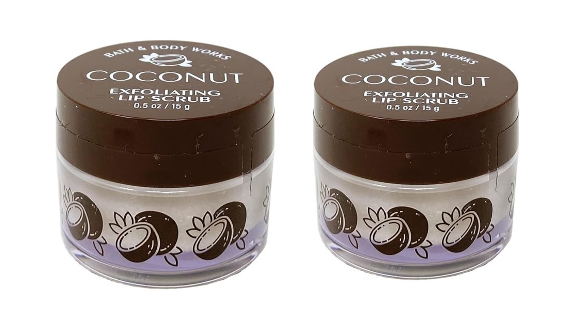 Bath & Body Works Exfoliating Lip Scrub Coconut 0.5 oz Pack of 2