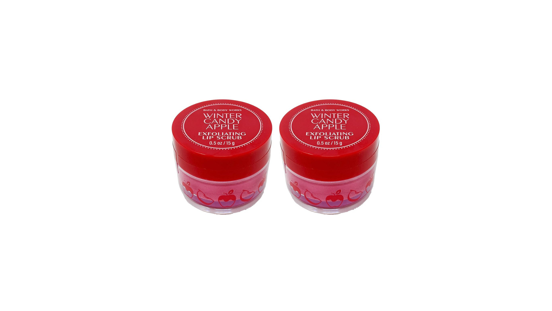Bath & Body Works Exfoliating Lip Scrub Winter Candy Apple 0.5 oz Pack of 2