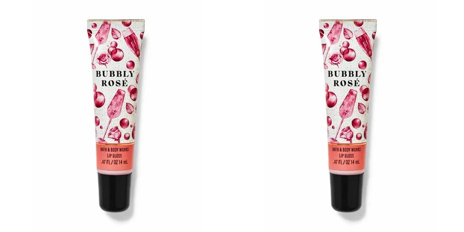 Bath & Body Works Lip Gloss Bubbly Rose  0.47 Fl oz. Pack of 2