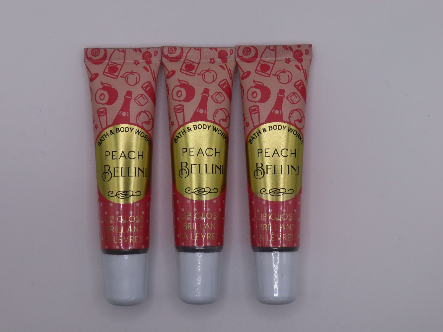 Bath & Body Works Lip Gloss Peach Bellini 0.47 Fl oz.Pack of 3