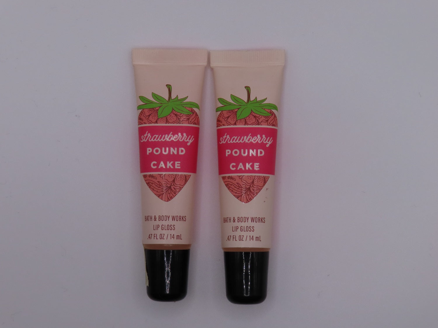 Bath & Body Works Lip Gloss Strawberry Pound Cake 0.47 Fl oz. Pack of 2