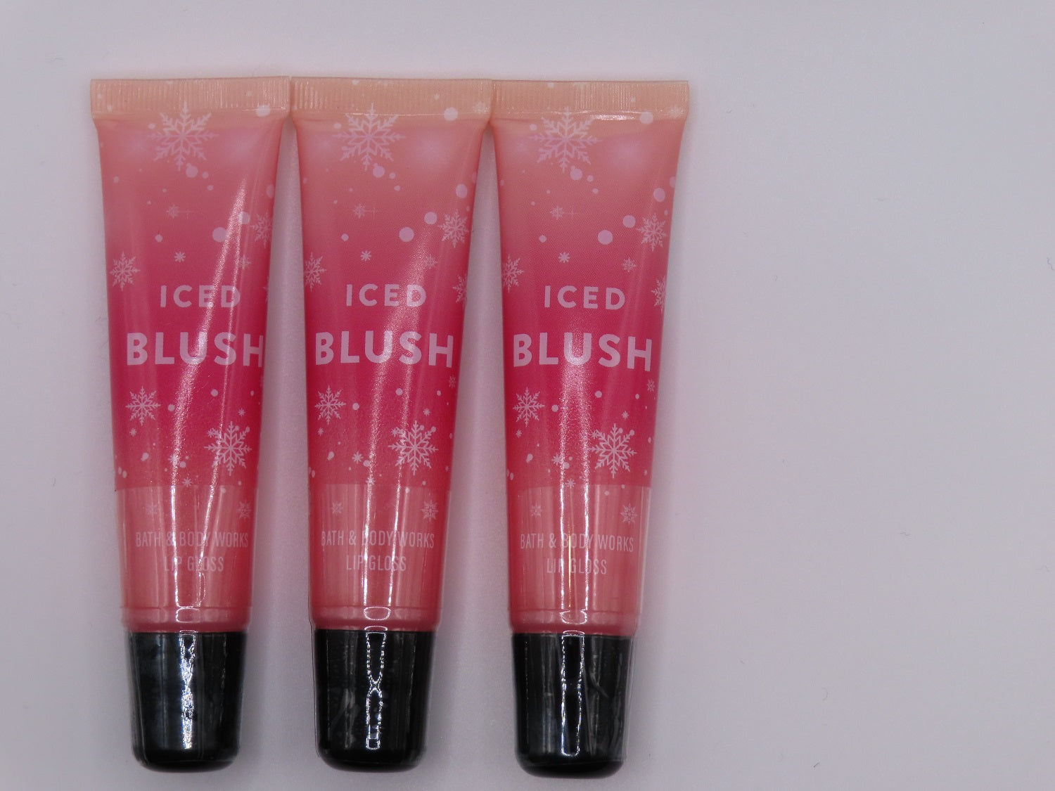 Bath & Body Works Lip Gloss Iced Blush  0.47 Fl oz. Pack of 3