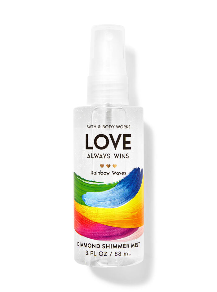 Bath and Body Wrks Diamond Shimmer Mist Love Always Wins Rainbow Waves
