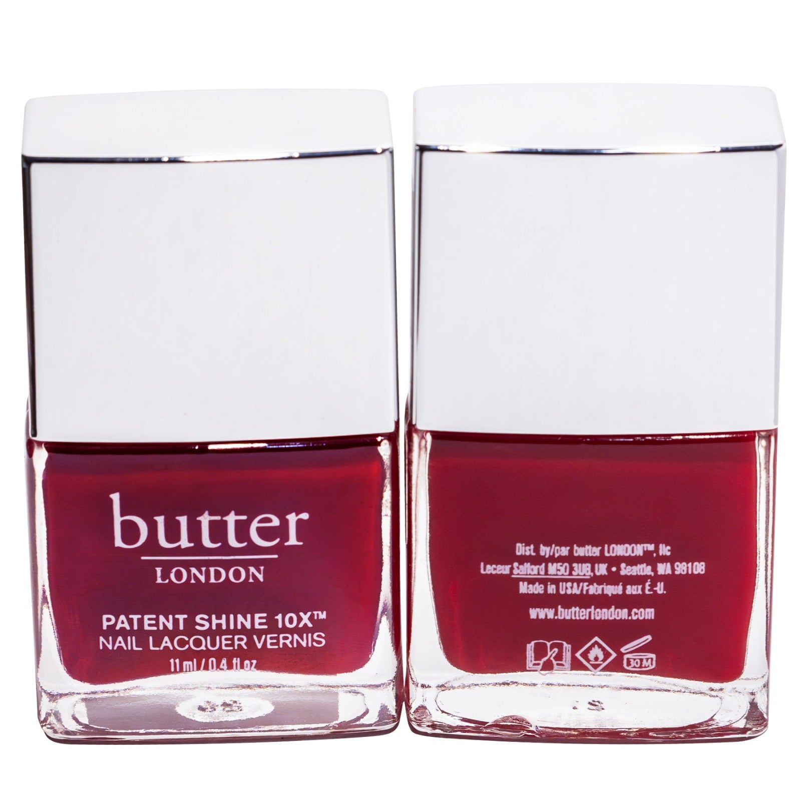 Butter London Patent Shine 10x Nail Lacquer Her Majesty's Red, 0.4 fl oz Pack of 2