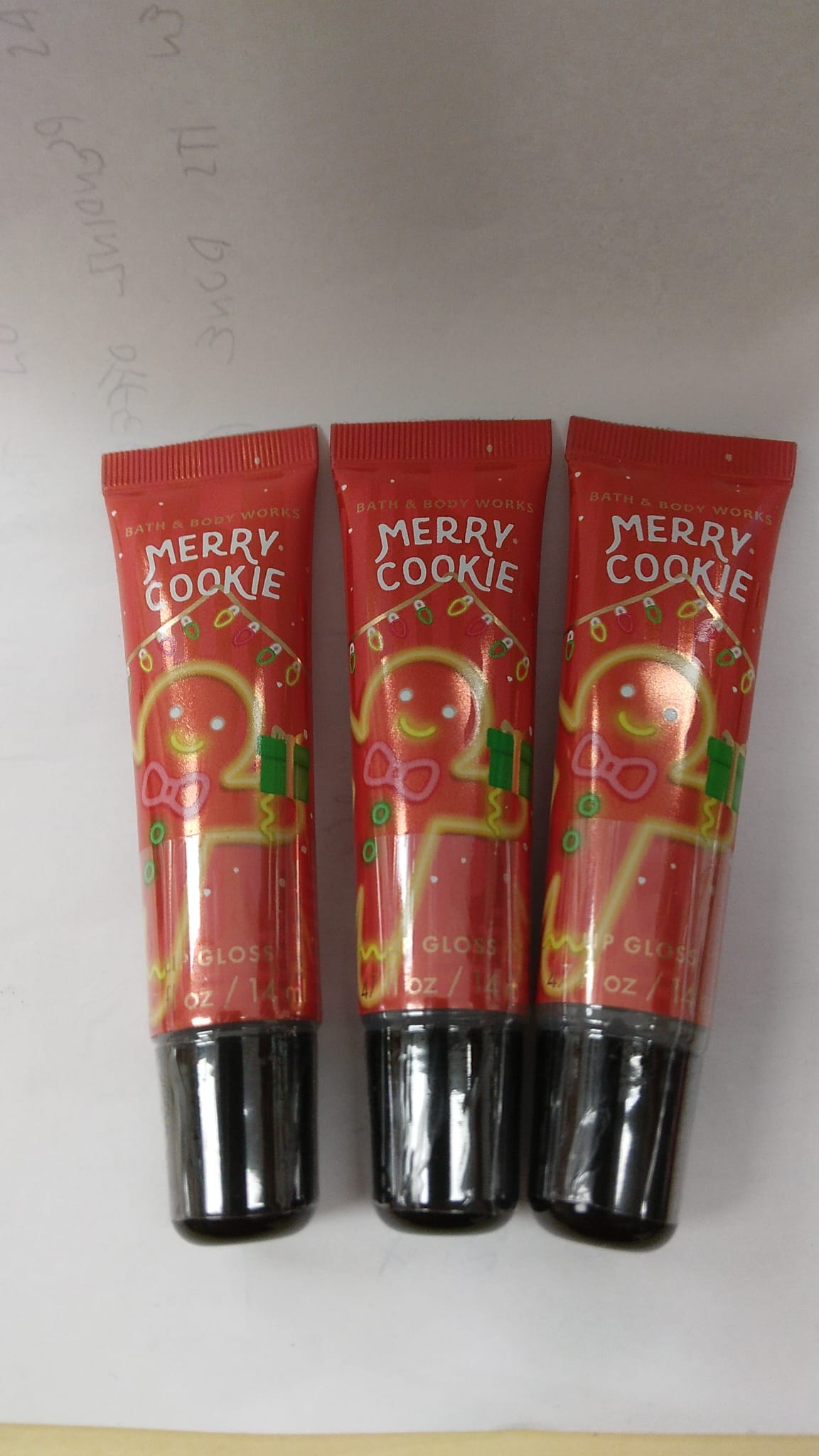 Bath and Body Works Merry Cookie Lip Gloss 3 PACK