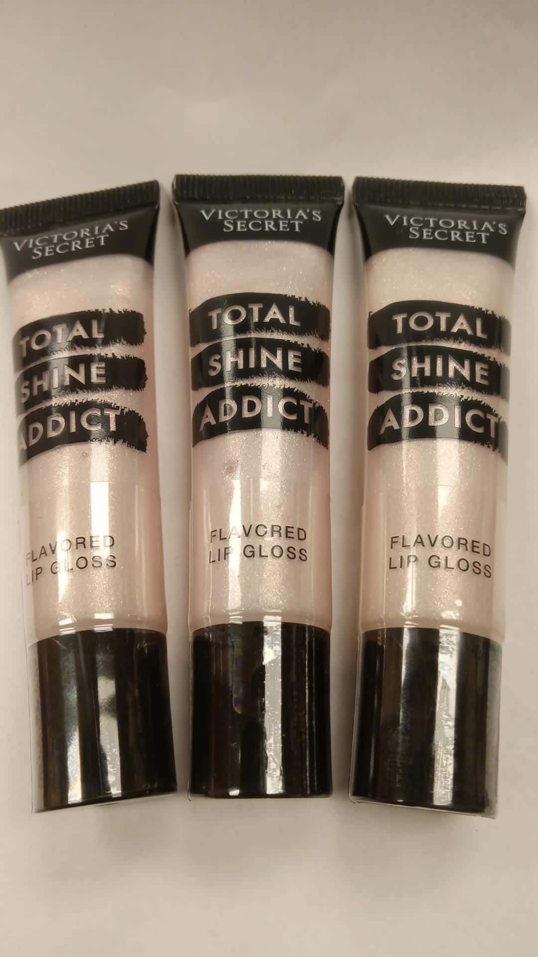 Victoria's Secret Total Shine Addict Flavored Lip Gloss - Iced 3 PACK