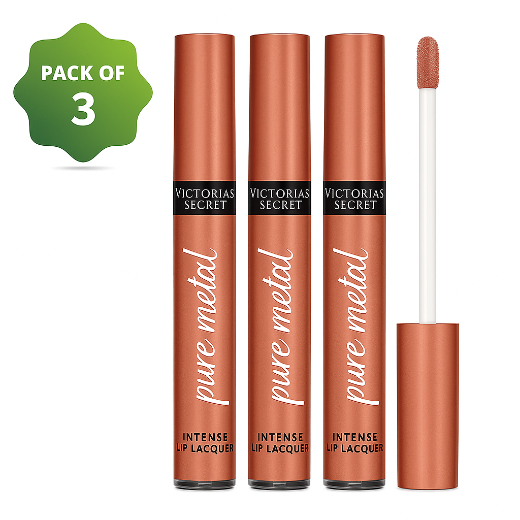 Victoria’s Secret Pure Metal Intense Lip Lacquer – Spark – 3 Pack (3.1g / 0.11oz each)