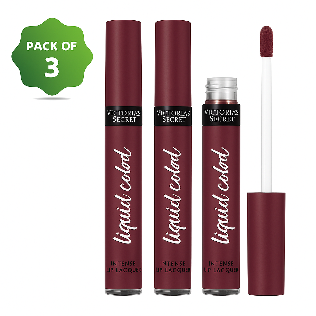 Victoria’s Secret Liquid Color Intense Lip Lacquer – Rebel – 3 Pack (3.1g / 0.11oz each)