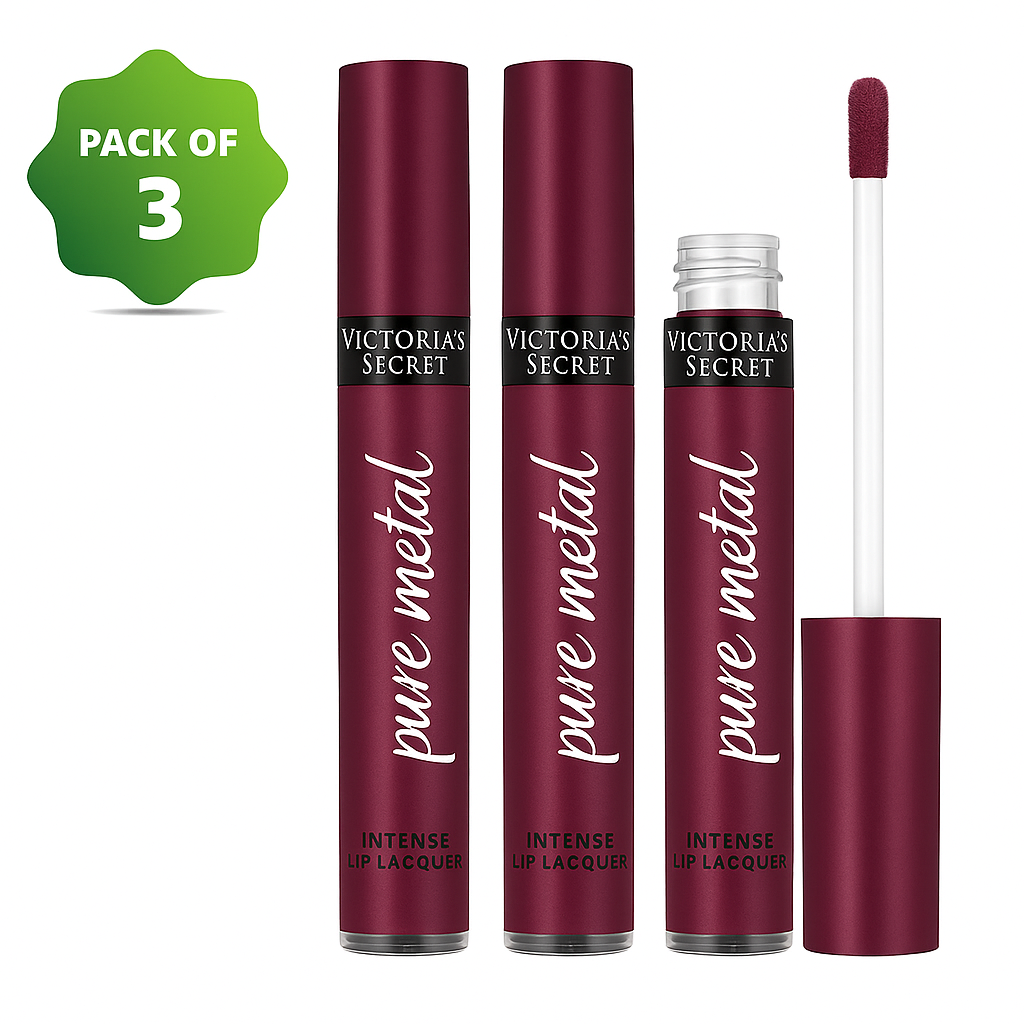 Victoria’s Secret Pure Metal Intense Lip Lacquer – Mesmerize – 3 Pack (3.1g / 0.11oz each)