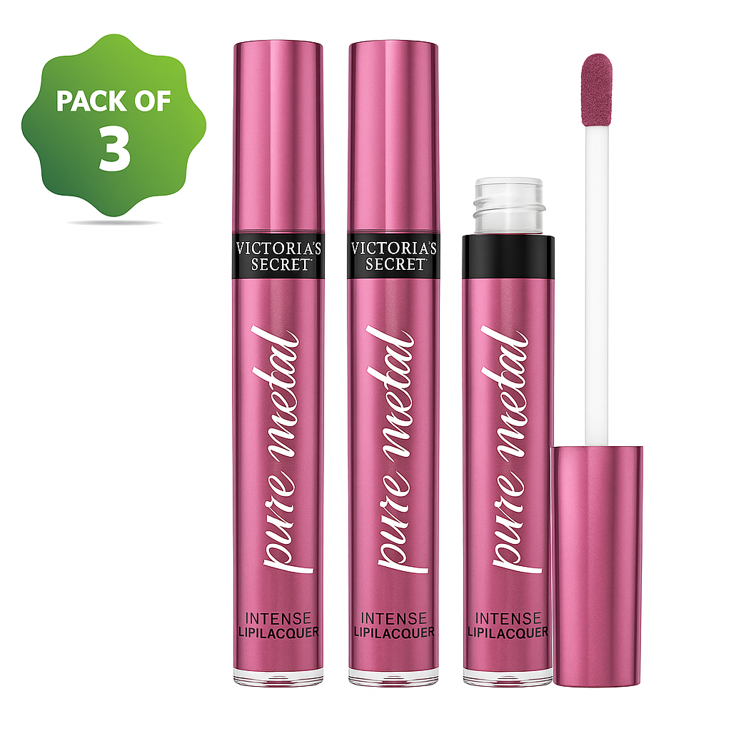 Victoria’s Secret Pure Metal Intense Lip Lacquer – Flash – 3 Pack (3.1g / 0.11oz each)